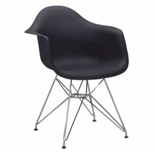 Židle - křeslo, černá + chrom, FEMAN NEW
