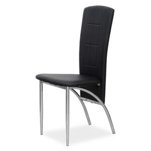 Židle, ekokůže černá / chrom, FINA