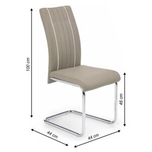 Židle, béžová / bílá + chrom, LESANA