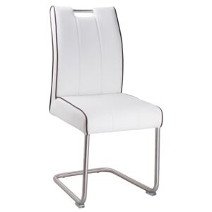 Jídelní čalouněná židle LEVANTO-754 bílá/ocel