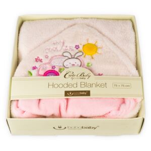 Bobobiz Dárkové balení dětská deka z mikroplyše - béžová/růžová