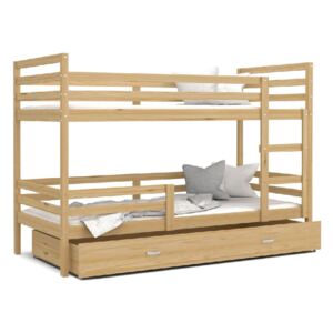 Dětská patrová postel RACEK B, masiv + rošt + matrace ZDARMA, 184x80, borovice