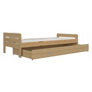 Komfortní dřevěná postel BART + rošt ZDARMA, 200x90, borovice