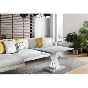 Konferenční stolek BLOK MINI, 120x60x60, bílý/beton