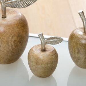 Dekorace dřevěné jablko, 10 cm