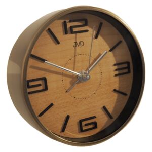 Netikající moderní stolní hodiny/budík JVD HS21.1 v dřevěném designu ( )
