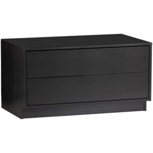 Hoorns Černý borovicový TV stolek Frederica 75 x 39,5 cm