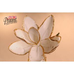 Paramit Aranžovací květina bílá- zlaté glitry