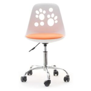 Otočná židle pro děti PETS Bílo-oranžová