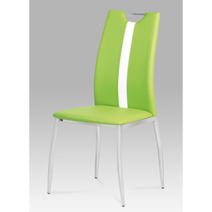 Autronic Jídelní židle, koženka zelená / chrom AC-1296 LIM