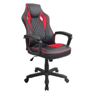 Xora Židle Gaming červená, černá 65x110-120x69