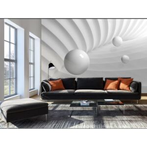 Samolepicí tapeta 3D bílá koule Velikost (šířka x výška): 147x105 cm