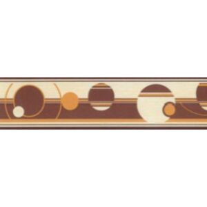 Samolepící bordura abstraktní kruhy hnědo-oranžové 50027 5 m x 5 cm IMPOL TRADE