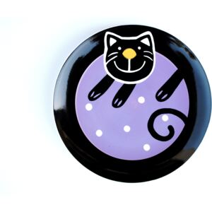 Talíř dezertní fialová veselá kočka - Ø 20cm
