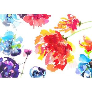 Fototapeta květy malované akvarelem, rozměr 368 cm x 254 cm, fototapety Komar 8-917