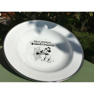 Smaltovaný talíř - motiv Mickey Mouse, průměr 18 cm