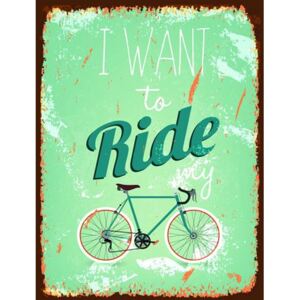 Retro cedule Ride My Bicycle, rozměr 40 x 30 cm, IMPOL TRADE PT015T2