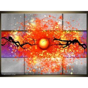 Abstraktní obraz - oranžové slunce (F005599F7050)