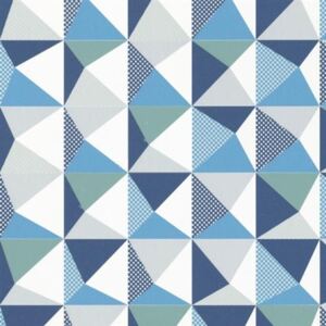 Vliesové tapety na zeď NENA 57244, 3D vzor modro-šedý, rozměr 10,05 m x 0,53 m, MARBURG
