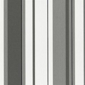 Vliesové tapety na zeď Happiness 13329-30, pruhy černo-šedé, rozměr 10,05 m x 0,53 m, P+S International