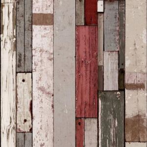 Vliesové tapety na zeď Faux Semblant 10420L, dřevěné latě hnědo-červené, rozměr 10,05 m x 0,53 m, UGEPA