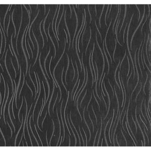 Vliesové tapety na zeď Einfach Schoner 13499-30, vlnovky černo-šedé, rozměr 10,05 m x 0,53 m, P+S International