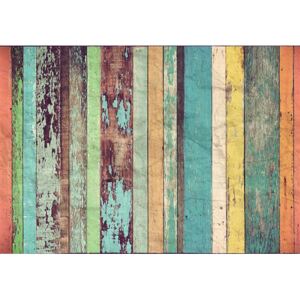 Fototapeta Colored Wooden Wall, rozměr 366 cm x 254 cm, fototapety dřevěná prkna 00966, W+G