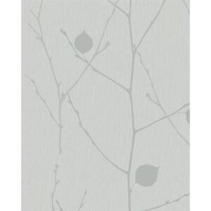 Vliesové tapety na zeď Summer Time 57846, větve s listy šedo-stříbrné, rozměr 10,05 m x 0,53 m, MARBURG