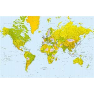 Fototapeta Map of the World Giant Art Poster, rozměr 175 cm x 115 cm, fototapety mapa světa, W+G 00624