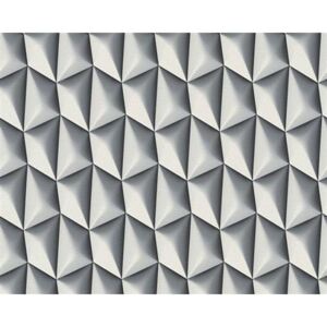 Vliesové tapety na zeď Harmony Mac Stopa 327082, 3D vzor šedý, rozměr 10,05 m x 0,53 m, A.S.Création