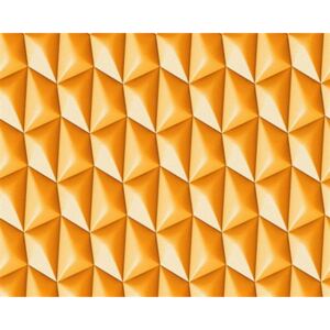 Vliesové tapety na zeď Harmony Mac Stopa 327083, 3D vzor oranžový, rozměr 10,05 m x 0,53 m, A.S. Créat