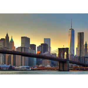 Fototapeta Brooklyn Bridge At Sunset, rozměr 366 cm x 254 cm, fototapety Brooklyn Bridge 00148, W+G