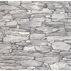 Vliesové tapety na zeď Collage 42508-30, kámenná zeď šedá, rozměr 10,05 m x 0,53 m, P+S International