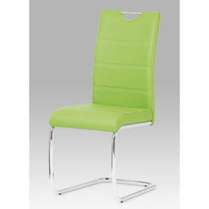 Autronic Jídelní židle, chrom / koženka zelená HC-581 LIM1