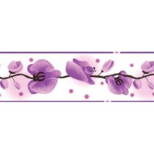 Samolepící bordura 69057, rozměr 5 m x 6,9 cm, orchidej fialová, IMPOL TRADE