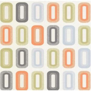 Vinylové tapety na zeď Collection 18190-40, rozměr 10,05 m x 0,53 m, retro oválky oranžové, zelené, modré, P+S International