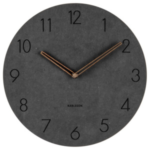 Černé nástěnné dřevěné hodiny Karlsson Dura, ⌀ 29 cm