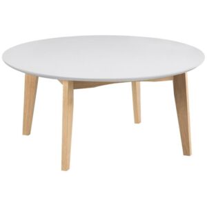 Konferenční stolek Alvin 90 cm, bílá/dub