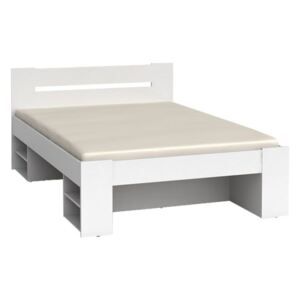 Manželská postel NEPO LOZ3S bílá 140x200 cm s úložným prostorem
