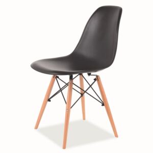 Moderní jídelní židle v ergonomickém tvaru v černé barvě KN002