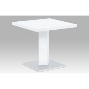 Jídelní stůl 80x80 cm v kombinaci bílý lesk a chrom AT-4001 WT
