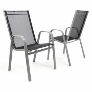 Set 2 ks zahradní stohovatelná židle - antracit - OEM D32293