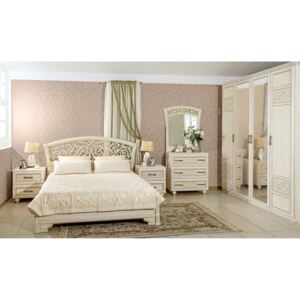 Sestava nábytku do ložnice Sofia I s postelí 160x200cm - béžová/lento