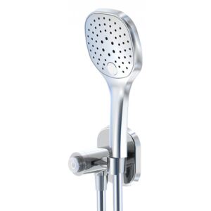 STEINBERG - Sprchová souprava, chrom (držák ruční sprchy s přívodem vody, ruční sprcha, kovová hadice) (390 1670)