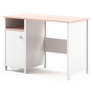 Pracovní stůl v kombinaci barev bílé a růžové typ MI03 KN365