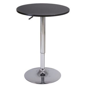 Kulatý barový stolek v černé barvě na kovové konstrukci KN482