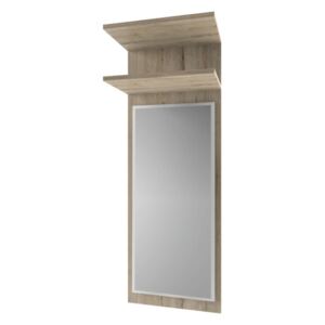Přírodní menší závěsný panel se zrcadlem na zeď vonící dřevem dub TK235