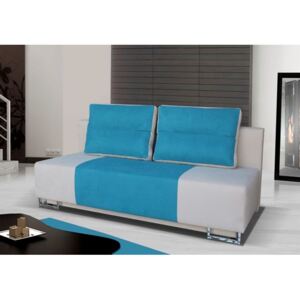 Rozkládací pohovka s úložným prostorem v kombinaci béžové a modré barvy F1150