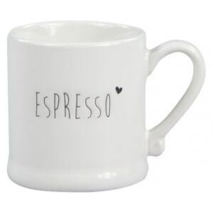 Hrníček na espresso Bastion Collections bílý s černým nápisem ESPRESSO keramika 5,5x5 cm 80 ml