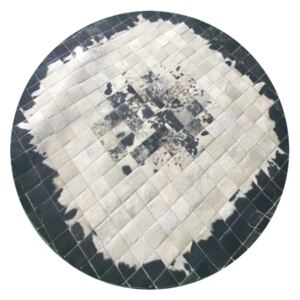Luxusní koberec, kůže, typ patchworku, 150x150 cm, KOBEREC KOŽA typ9